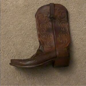 Lucchese Handmade Python Cowboy Boots - square toe